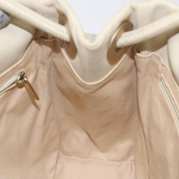 CHANEL Camelia Tote Bag Lamb Skin Beige Gold CC Auth 130497