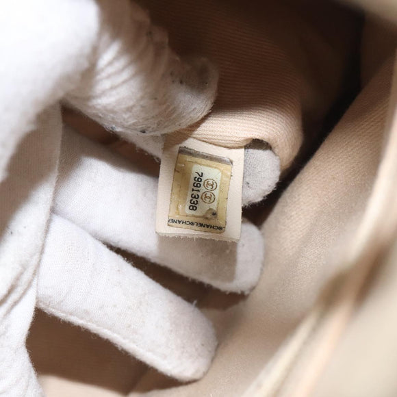 CHANEL Camelia Tote Bag Lamb Skin Beige Gold CC Auth 130497