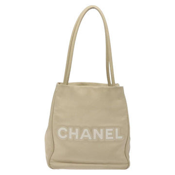 CHANEL Camelia Tote Bag Lamb Skin Beige Gold CC Auth 130497 - 0