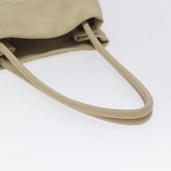 CHANEL Camelia Tote Bag Lamb Skin Beige Gold CC Auth 130497