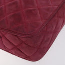 CHANEL Matelasse Shoulder Bag Suede Pink Gold CC Auth 130499-8