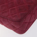CHANEL Matelasse Shoulder Bag Suede Pink Gold CC Auth 130499-15