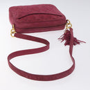 CHANEL Matelasse Shoulder Bag Suede Pink Gold CC Auth 130499-7