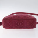 CHANEL Matelasse Shoulder Bag Suede Pink Gold CC Auth 130499-5