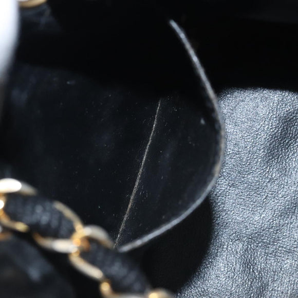 CHANEL Matelasse Chain Hand Bag Raffia Orange Gold CC Auth 130503