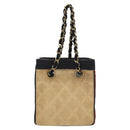 CHANEL Matelasse Chain Hand Bag Raffia Orange Gold CC Auth 130503-2