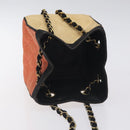 CHANEL Matelasse Chain Hand Bag Raffia Orange Gold CC Auth 130503-6