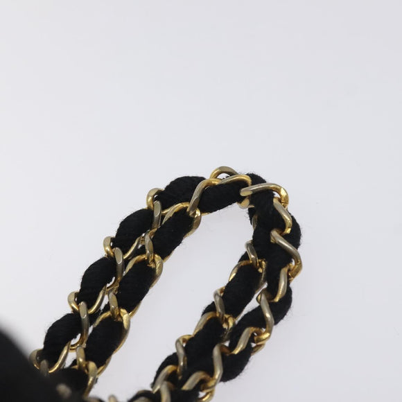 CHANEL Matelasse Chain Hand Bag Raffia Orange Gold CC Auth 130503