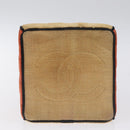 CHANEL Matelasse Chain Hand Bag Raffia Orange Gold CC Auth 130503-5