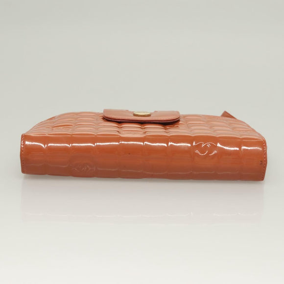 CHANEL Clutch Bag Enamel Pink Gold CC Auth 130506