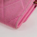 CHANEL Matelasse Chain Shoulder Bag Canvas Pink Gold CC Auth 130507M-14