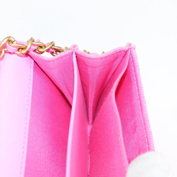 CHANEL Matelasse Chain Shoulder Bag Canvas Pink Gold CC Auth 130507M