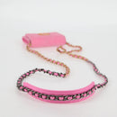 CHANEL Matelasse Chain Shoulder Bag Canvas Pink Gold CC Auth 130507M-7