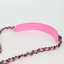 CHANEL Matelasse Chain Shoulder Bag Canvas Pink Gold CC Auth 130507M-8