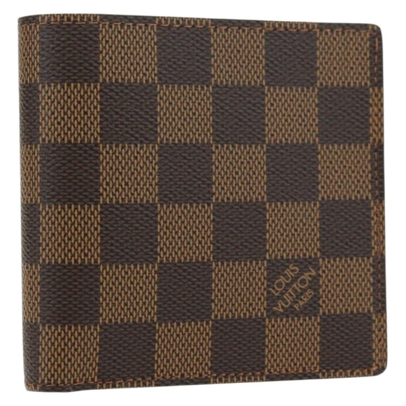 LOUIS VUITTON Damier Ebene Portefeuille Marco Bifold Wallet N61675 Auth 130510
