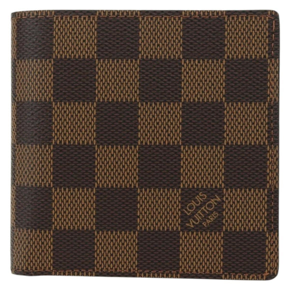 LOUIS VUITTON Damier Ebene Portefeuille Marco Bifold Wallet N61675 Auth 130510