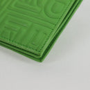 FENDI Chain Shoulder Wallet Leather Green Gold Auth 130512M-15