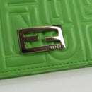 FENDI Chain Shoulder Wallet Leather Green Gold Auth 130512M-18