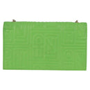 FENDI Chain Shoulder Wallet Leather Green Gold Auth 130512M-3