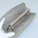 CHANEL Matelasse Long Wallet Suede Beige Silver CC Auth 130516-8