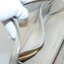 CHANEL Matelasse Long Wallet Suede Beige Silver CC Auth 130516-19