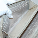 CHANEL Matelasse Long Wallet Suede Beige Silver CC Auth 130516-9