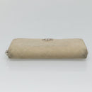 CHANEL Matelasse Long Wallet Suede Beige Silver CC Auth 130516-6