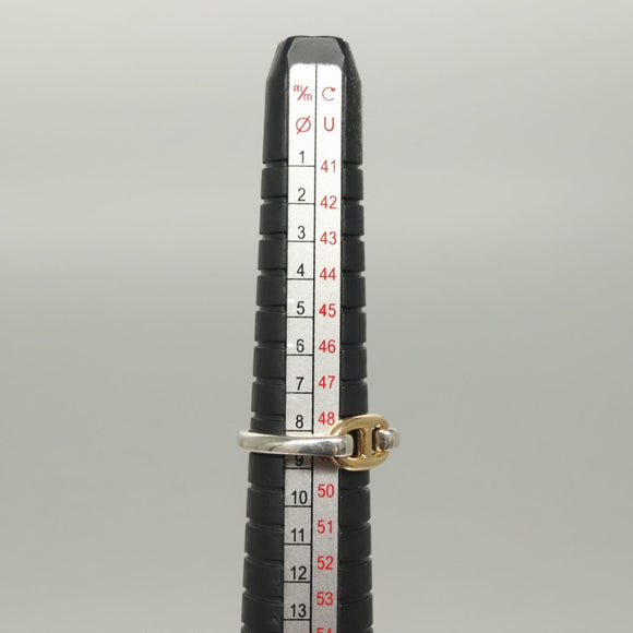 HERMES Shane Duncle Ring Ag925 Size 49 Silver Gold Auth 130538M