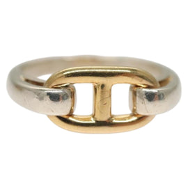 HERMES Shane Duncle Ring Ag925 Size 49 Silver Gold Auth 130538M - 0