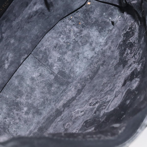 GUCCI Bamboo Hand Bag Leather Black Gold 001 1638 3754 Auth 130571