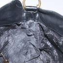 GUCCI Bamboo Hand Bag Leather Black Gold 001 1638 3754 Auth 130571-18