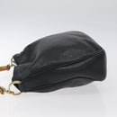 GUCCI Bamboo Hand Bag Leather Black Gold 001 1638 3754 Auth 130571-4