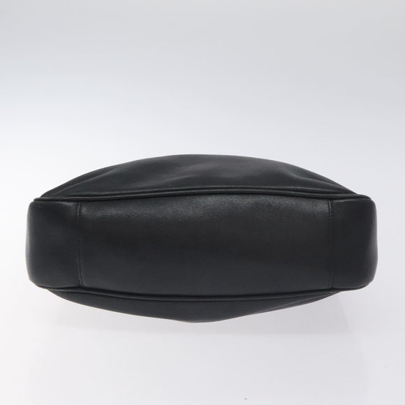 GUCCI Bamboo Hand Bag Leather Black Gold 001 1638 3754 Auth 130571