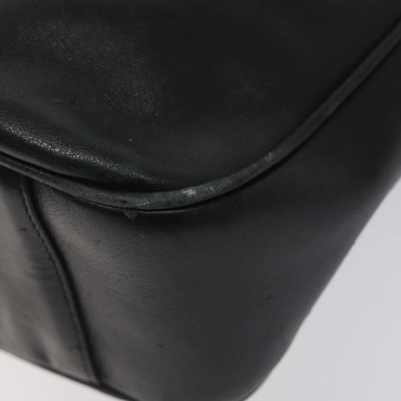 GUCCI Bamboo Hand Bag Leather Black Gold 001 0166 1638 Auth 130572