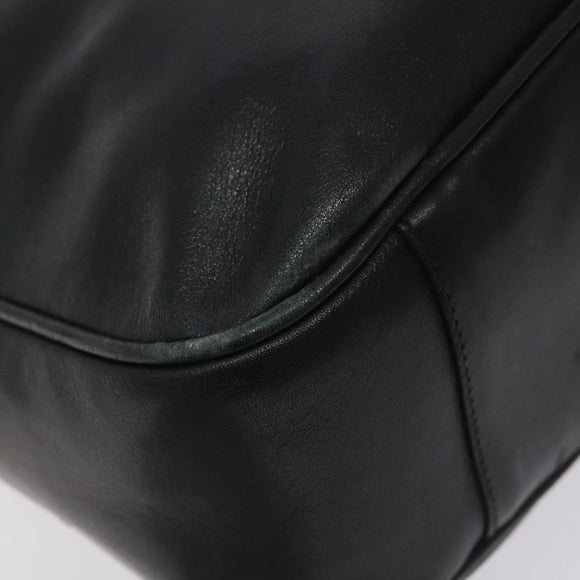 GUCCI Bamboo Hand Bag Leather Black Gold 001 0166 1638 Auth 130572