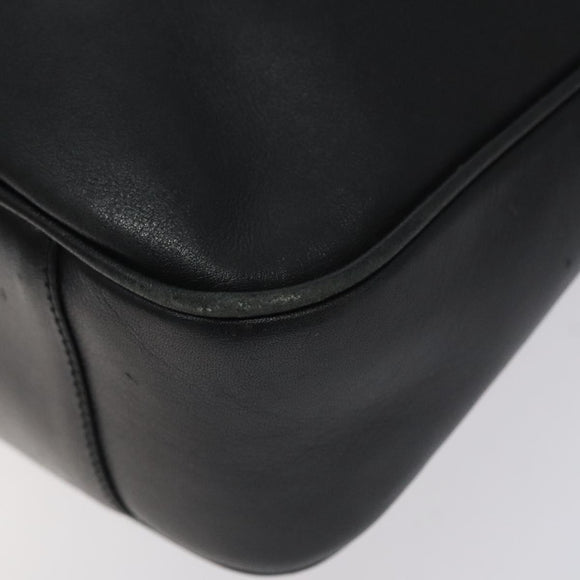 GUCCI Bamboo Hand Bag Leather Black Gold 001 0166 1638 Auth 130572