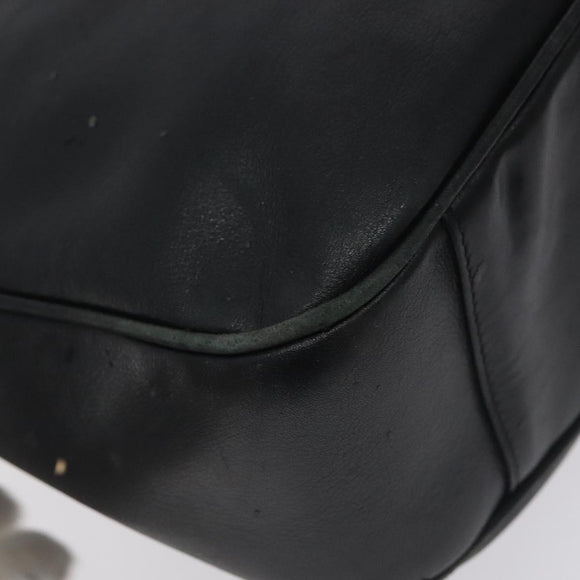 GUCCI Bamboo Hand Bag Leather Black Gold 001 0166 1638 Auth 130572