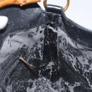 GUCCI Bamboo Hand Bag Leather Black Gold 001 0166 1638 Auth 130572-10