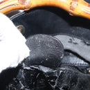 GUCCI Bamboo Hand Bag Leather Black Gold 001 0166 1638 Auth 130572-12