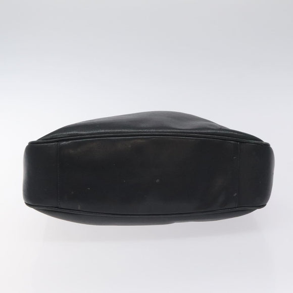 GUCCI Bamboo Hand Bag Leather Black Gold 001 0166 1638 Auth 130572