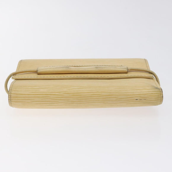 LOUIS VUITTON Epi Porte Monnaie Elastic Wallet Vanilla M6366A LV Auth 130577