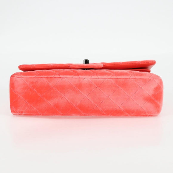 CHANEL Matelasse Chain Shoulder Bag Velor Pink CC Auth 130579SM