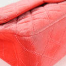 CHANEL Matelasse Chain Shoulder Bag Velor Pink CC Auth 130579SM-11