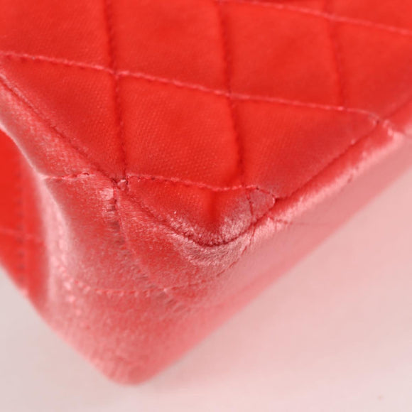 CHANEL Matelasse Chain Shoulder Bag Velor Pink CC Auth 130579SM