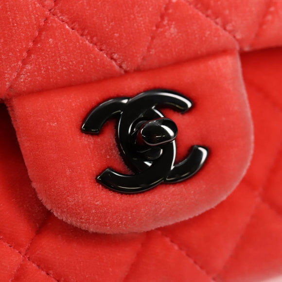 CHANEL Matelasse Chain Shoulder Bag Velor Pink CC Auth 130579SM