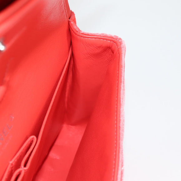 CHANEL Matelasse Chain Shoulder Bag Velor Pink CC Auth 130579SM