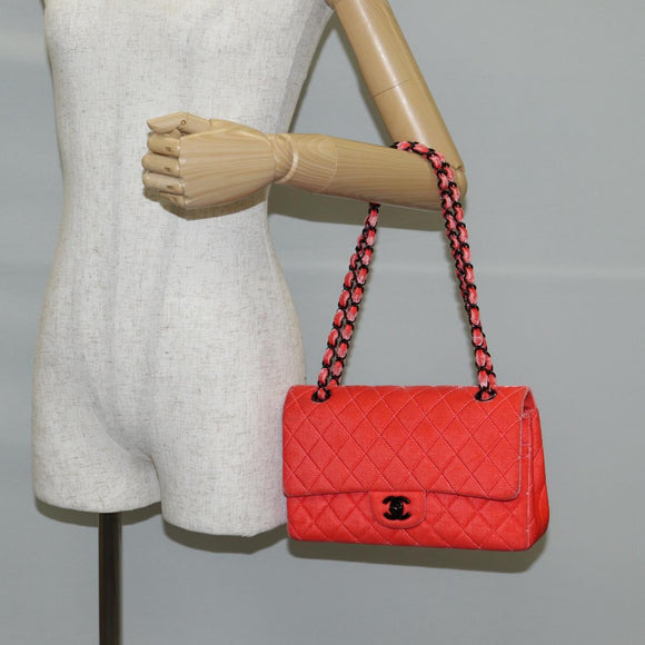 CHANEL Matelasse Chain Shoulder Bag Velor Pink CC Auth 130579SM