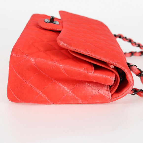 CHANEL Matelasse Chain Shoulder Bag Velor Pink CC Auth 130579SM