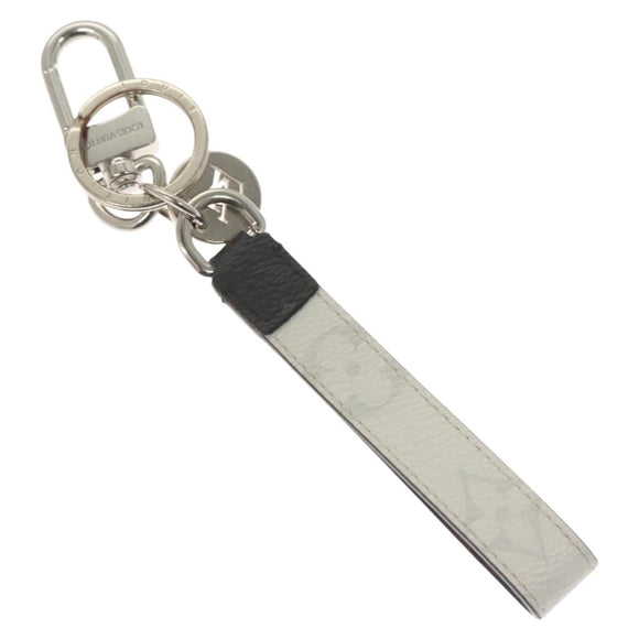 LOUIS VUITTON Eclipse Porte Cles Dragonne Key Holder White M64168 LV Auth 130583
