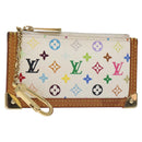 LOUIS VUITTON Monogram Multicolor Pochette Cles Purse White M92655 Auth 130593-1